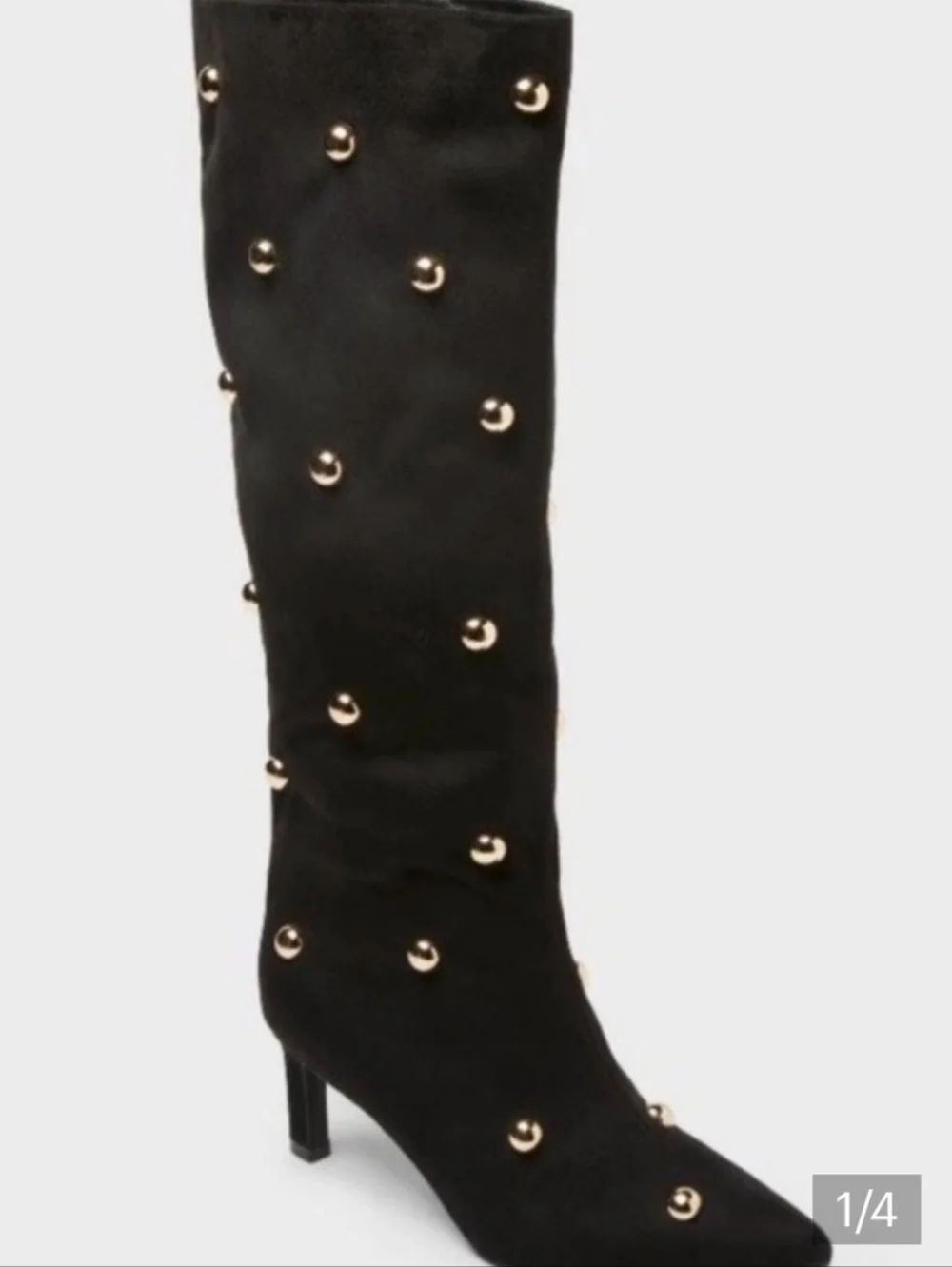 💞❤️Womens A New Day Black Studded Knee-High Boots - Wide Calf - Size 9.5💝❣️